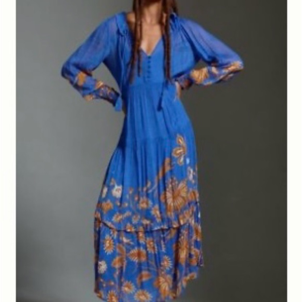 Yukiko Noritake for Anthropologie | The Marais Printed Chiffon Maxi Dress